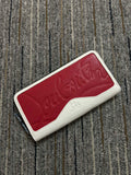 Red bottom embossed wallet