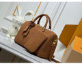 L V brown suede