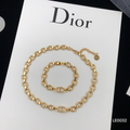 D ï o ř gold necklace & bracelet set
